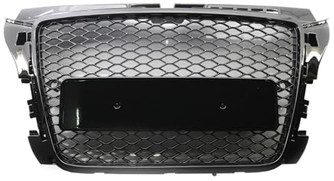 Front- & Kühlergrille Nieren Kühlergrill Auto-Frontstoßstangengrill passend für Audi A3 S3 8P 2008–2012 Renngitter, oberer Kühlergrill, Wabengrillabdeckung im RS3-Stil