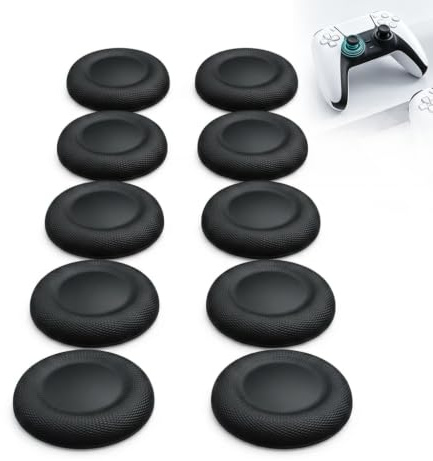 Lote de 10 tapas de joystick compatibles con accesorio de mando PlayStation modelo PS5, antideslizantes, textura láser, resistente al desgaste