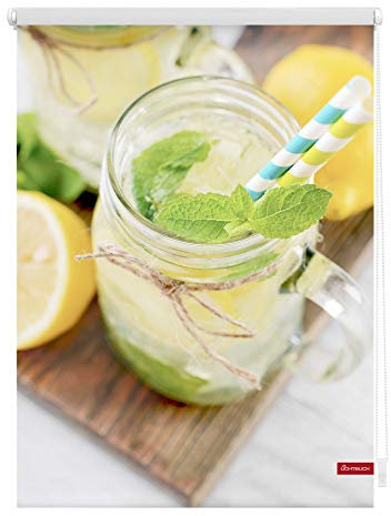 Lichtblick Klemmfix Tageslicht-Rollo mit Motiv, ohne Bohren, Blickdicht, Seitenzugrollo, Made in Germany, Limo - Gelb 100 x 150 cm (B x L)