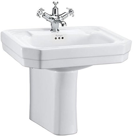 Casa Padrino porcelain washbasin with half pedestal 56 x 47 x H. 50 cm - Hotel Furniture