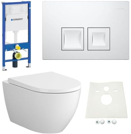 Vorwandelement + Bartolo WC + Drückerplatte + WC-Sitz Delta50 Star