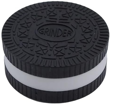 Herb Grinder - Large Tobacco Plastic Herb Grinder - Novelty Biscuit Cookie Grinder with Sharp Teeth & Non-Stick Grind