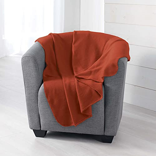 Douceur d'Intérieur Milou Plaid, Terracotta, 125 x 150 cm, Terrakotta