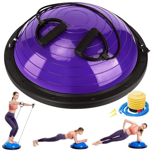 zeatly Balance Ball Trainer Half Yoga Gymnastikball (Lila)