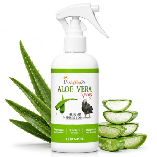 Aloe Vera Bird Spray for All Birds – Soothes Itchy Skin & Feather Plucking – 8oz Odor-Free Mist, Safe if Ingested, Daily Use Bird Mist, Softens Feathers, Natural Formula – Made in USA by UnRuffledRx™