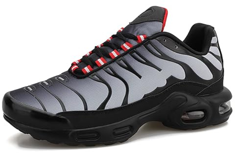 Herrskor, moderiktiga skor med luftkudde, avslappnade sneakers, för löpning, promenader, tennis, basket och gym, Athletic Sports de Hombre, 43.5 EU