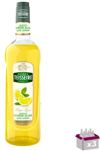 Lot de 3 - TEISSEIRE - Sirop Jucci Citron Acide - 1L