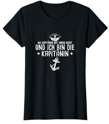 Damen Segeln Frau Bootsführerschein Seglerin Kapitänin T-Shirt