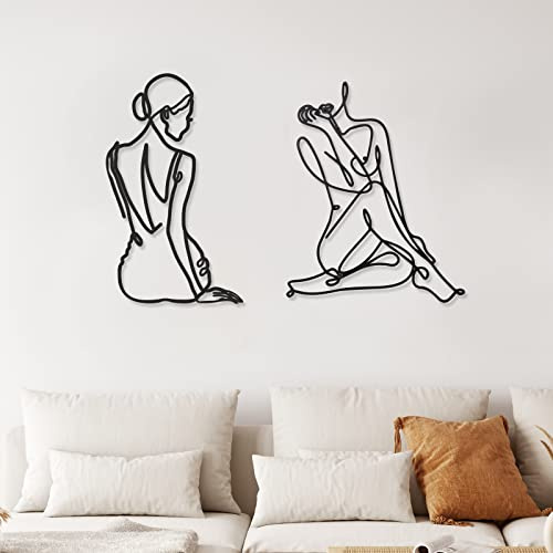 Minimalistische Wanddekoration aus Metall, abstrakte Frau, Heimdekoration, Raumdekoration, Schlafzimmerdekoration, moderne Wanddekoration, Metall, einzeilig, Kunst, weiblicher Körperdekor für Küche,