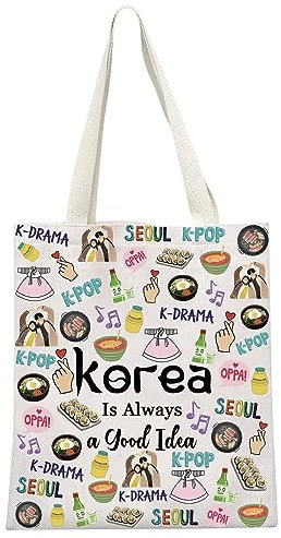 Good Idea Sac Cosmétique Coréen pour Voyage en Corée du Sud - Accessoire de Vacances pour Filles, Seau Imprimé, S