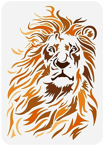 FINGERINSPIRE Pochoir de Lion Tribal pour Peinture 29.7x21cm Grand Modèle de Dessin de Lion en Plastique Pet Thème Animal Peinture Pochoir pour Bricolage Artisanat Travail Manuel Décor Murale de Sol