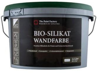Farbklecks24 The Paint Factory Silikat-Wandfarbe 2,5L weiss, Wandfarbe, Silikatfarbe innen