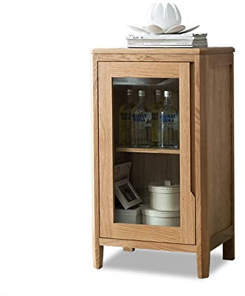 MOOWI Weinschrank Holz-Weinregal-Buffet-Aufbewahrungsschrank, Aufbewahrungsschrank mit Glastür, 19,68 * 15,7 * 35,4 Zoll Barschrank (Color : B)