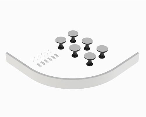Balterley Shower Tray Riser Kit, Curve White Panel, 6 Pack of Legs, Clips & Screws, Leg Set & Plinth Kit for 700mm to 900mm Quadrant & Offset Quadrant Trays, Tray Plinth & Legs - 1200 x 1000mm (White)