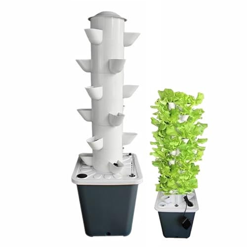 LNNLOO Hydroponic Tower(15/18/25/30 Holes), Hydroponic Growing System, Adapters + Water Pump, Energy Saving + Easy to Use, for Indoor Herbs, Fruits And Vegetables,18