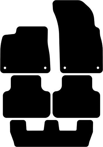 Kovvar Fußmatten passend für Audi Q7 4M 2015-2025 Passend zur Ausführung: 7 Sitzer | Hintere Matten ohne Befestigungen | Qualität: Basic