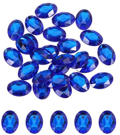 QUARKZMAN 25 Stück Strasssteine Dunkelblau, 25x18mm, Glitzersteine zum Basteln und Rhinestones, für DIY Basteln, Perlen, Hochzeit Party, Kostüme, Schmuckherstellung