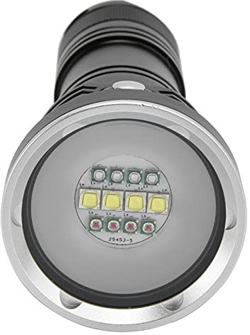 Tauchlicht, 12 LED-Taschenlampe, Aluminium-Taschenlampe mit 3 Beleuchtungsfarben, 5 Beleuchtungsmodi Zum Tauchen, Angeln, 10000 Lm Helligkeit, IP68, Tauchlichter