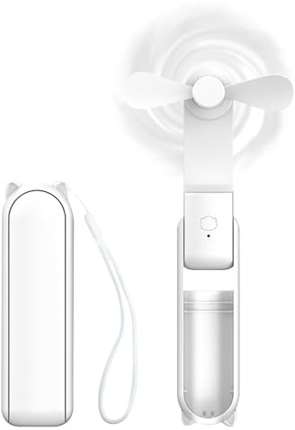 Tragbarer Handventilator, wiederaufladbarer Mini-Ventilator, kleiner Batteriebetrieb 5-10 Stunden, faltbarer USB-Handventilator mit Powerbank, Taschenlampe, Sommer Gadgets, Geschenke für Frauen/Mädche