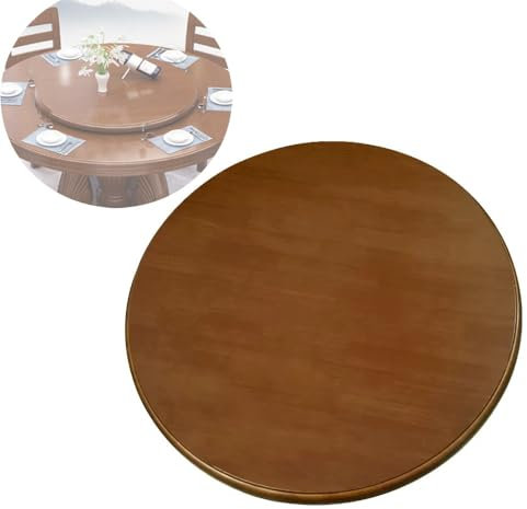 Lazy Susan Drehplatte Holz Esstisch Drehteller 360° Drehbares Tablett für Küche, Großer Drehbar Plattenteller Ø60-100cm, Mit Silent Base, Antis-Rutsch Arbeitsplatte Servierplatte(Walnut,100cm(39inch))