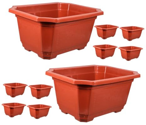 TINEASUR 10stücke Dekorativer Blumentöpfe Kunststoff Langlebige Kleine Pflanzgefäße Für Balkon Und Garten Für Sukkulenten Kräuter Und Kleine Pflanzen Mit Abflusslöchern Für