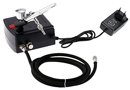 Pretfy Professionelles Airbrush-Luftkompressor-Set für Kunstmalerei, Basteln, Kuchensprühen, Modellieren, Airbrush-Nagel-Werkzeugset