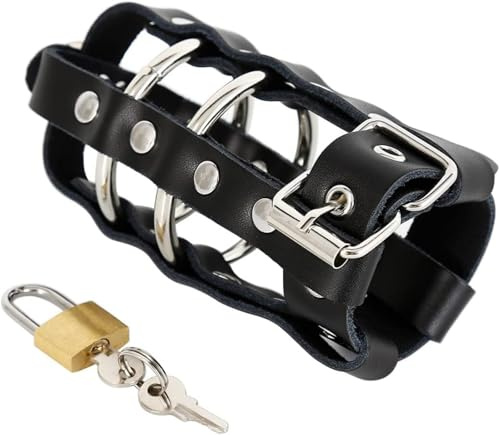 Male Chastity Belt with Key and Lock Chastity Devices Penis Cage Bondage Gear Adjustable Cock Cages Penis Ring Sex Restrains Reusable Adult Sexual Toy Game for Men Couple