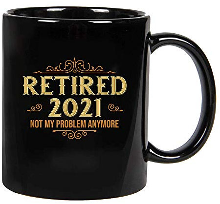Jumbo Mug Retired 2021, Retirement Ceramics Coffee Cup Funny Ceramic Mug Novelty Stoneware Coffee Mug for Tea Beer 330Ml