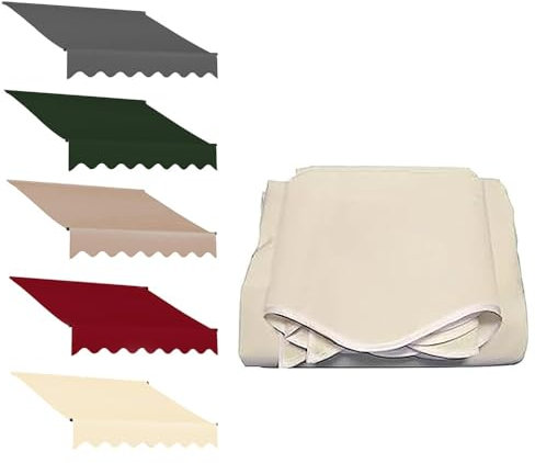 Telo di ricambio per tenda da patio, 4 x 3 m, beige, retrattile, tessuto per ombrellone da giardino e esterni (verde/rosso/kaki/antracite)