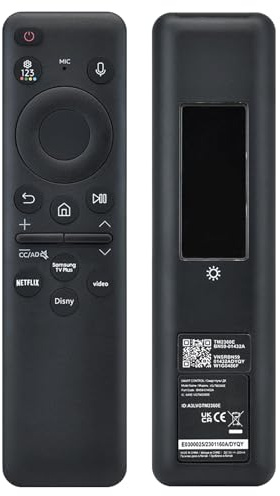 Fourmor Télécommande vocale d'origine - Télécommande à Chargement Solaire BN59-01455A pour Samsung téléviseur Intelligent Neo QLED Crystal UHD. Prise en Charge de la Commande vocale