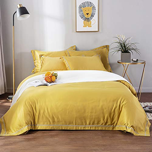 Duvet Deckbetten Betten Seidenbettwäsche Sets Duvet Decket Doppelbett rosa Bettwäsche Set Volles Satin Seiden Bettdecke Abdeckungssets weiche Silky 4 -Stück moderne einfache blau gelb rosa grau (Pink
