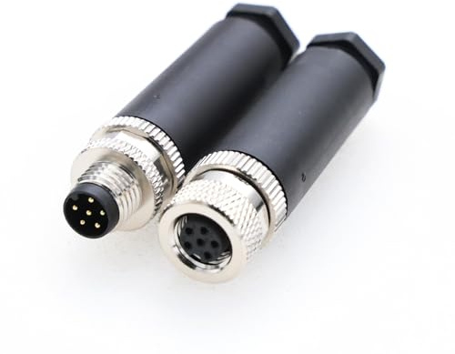 EONVIC M8 - Connettore circolare industriale per sensori con attacco maschio e femmina a 6 pin, codice A, per aviazione, impermeabile IP67, 8 mm