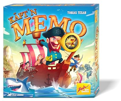 Zoch Käpt’n Memo - spannendes Memo-Abenteuer auf hoher See, wechselnde Kapitänsrollen, Coole 3D-Schatztruhen und Säbel, Merkspiel mit Risiko-Element, Brettspiel für Familien, Kinder ab 8 Jahren