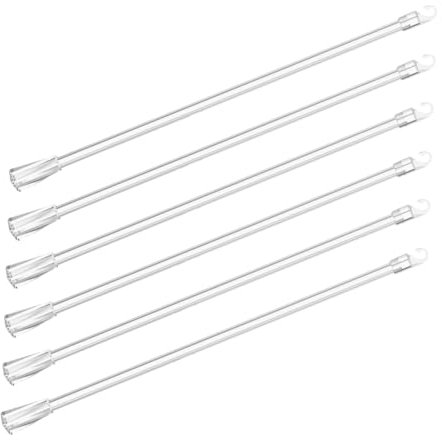Angoily 6 Persianas Verticales Varilla De Repuesto De 21 Pulgadas para Persianas Transparente con Gancho Y Agarre Abridor De Plástico Duradero para Ventanas Y Puertas Corredizas