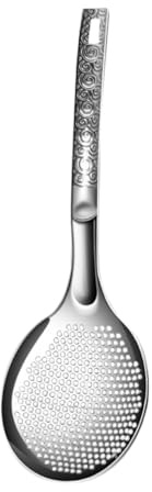 GLEAVI Cucharón Colador Inoxidable Cocinar Espumadera Perforada con Mango Cómodo para Pasta Verduras y Fritos Utensilio de Cocina Multifuncional