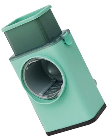 OUNONA Rallador Manual Rotativo Multifuncional con Cuchillas Intercambiables Cortadora y de Verduras con Base Antideslizante para Cocina y Exterior