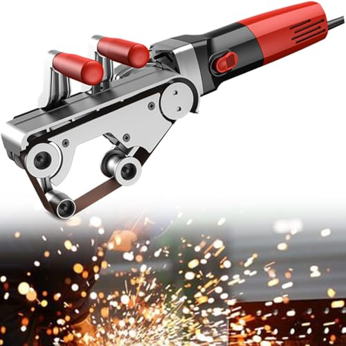 Smerigliatrice a nastro professionale 1100W per lucidatura e levigatura in acciaio inossidabile con design a 3 rulli