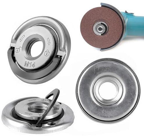 Écrou À Bride Serrage Rapides Pour Meuleuse D'angle Filetage M14 Ecrous Autoclipsant Plaque Pressage Autobloquante Remplacement Rapide Sans Outils Pour Disques Et Coupe – Lot De 2/4/6(6PCS)