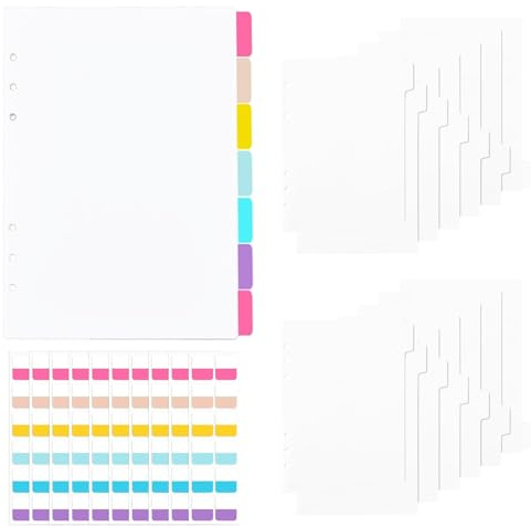 14 Stück A5 Trennblätter Mit 120 Aufklebern, Kunststoff Ordner Trennblätter Ordner Register 6 Löcher Seitentrenner Notizbuch Trennblätter Für Ordner Binder Ringbuch Planer Notizbuch