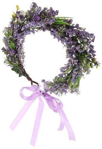 PartyKindom Blumenkranz fürs Haar aus Stoff mit Künstlichem Lavendel Handgefertigt Leicht und Bequem Eleganter Blumenkopfschmuck für Geburtstage und Abendveranstaltungen Zufällige Farbe