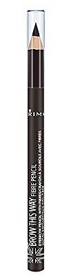 Rimmel London Brow This Way Fibre Pencil, Softly Defines and Thickens Eyebrows, Dark, 1.1 g