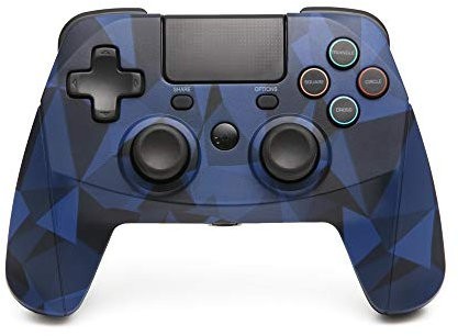 Snakebyte PS4 GAME:PAD 4S - Wireless bluetooth Controller for PlayStation 4 / PS4 Slim / Pro, analog dual joysticks, PC compatible (Windows 7/8/10), 3.5mm headphone jack, touchpad, Cameo Blue