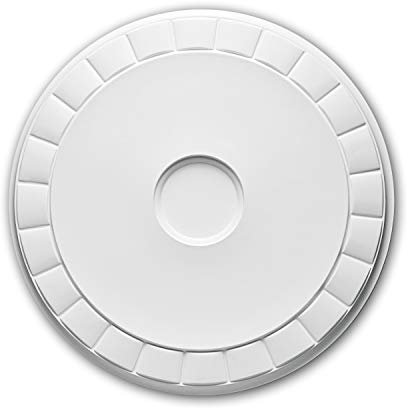 PRO[f]home® - Rosette 156017 Zierelement Deckenelement Modernes Design weiß Ø 45,0 cm Profhome