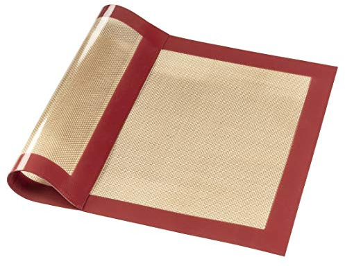 Backmatte aus Silikon (Wiederverwendbar, als Ersatz für Backpapier, eckig, 30x40) rot/braun