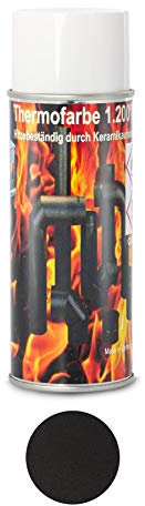 Ofenlack 1200°C Ofenspray Ofenfarbe Thermolack Schwarz Metallic 400ml (ad-ideen)