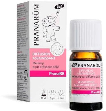 PRANARÔM - PranaBB - Diffusion Assainissant - Mélange Aux Huiles Essentielles 100% Bio Pour Diffuseur Bébé - Assainit Et Purifie L'Atmosphère - Vegan - 10 ml