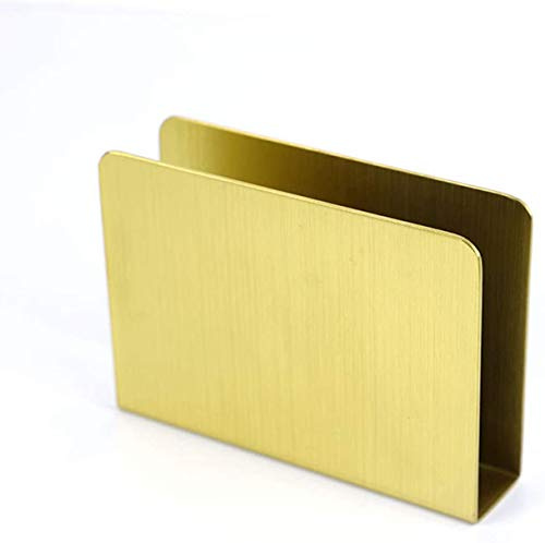 FülleMore Edelstahl Serviettenständer Serviettenspender Serviettenhalter Tissue Box Tisch Papierhandtuchhalter Servietten Organizer für Küche Bar Restaurant Hotel 13x9.3x3cm (Gold)