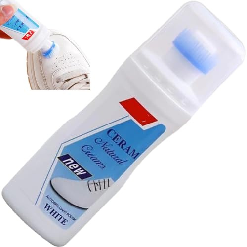 Ruluti 1pc Sport Shoe Whitener Detergent Leather Shoe Cleaner Sofa and Bag Cleaner White Shoe Brightener with Removal of Dirt and Whitening Function White Shoes Cleaner with Brush Head for Dirty