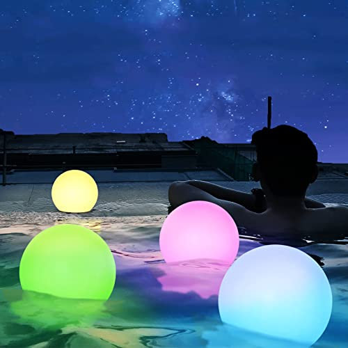 FUYO 3 piezas Luz Solar Exterior de Bola, Lámparas Solares para Exteriores, 8 RGB LED Lámpara Solar para Jardín con Control Remoto para Exterior e Interior Caminos Piscina Césped Decorativa