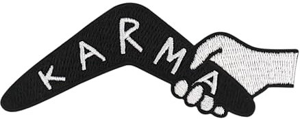Urbanski Patch Karma Boomerang zum Aufbügeln 4 x 10 cm | Aufnäher Applikation Bügelbild